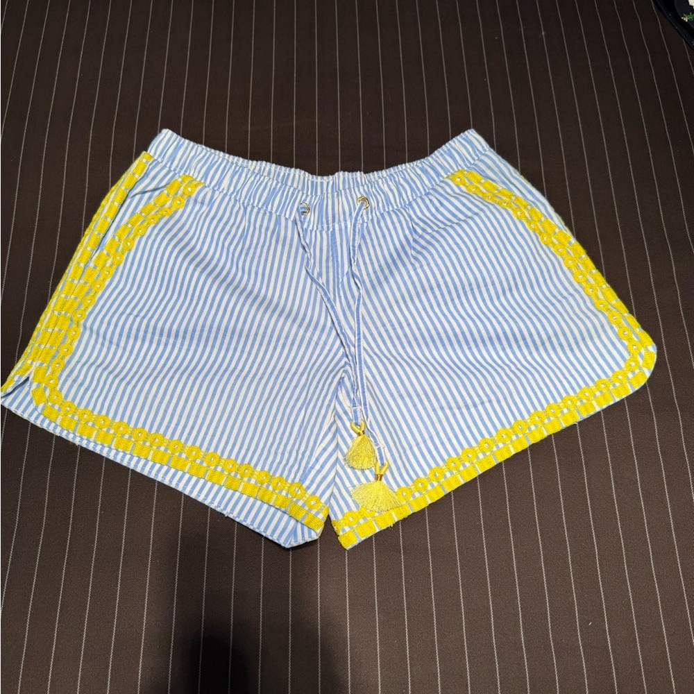 Lily Pulitzer Blue and Yellow High Waist Shorts